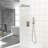10 Inch Dual Shower Head In Brushed Nickel - With -Balanced Valve, Adjustable Water Flow And Handheld For A Customized Relaxing Experience Square System With Rainfall Head, Spray Valve-126673567