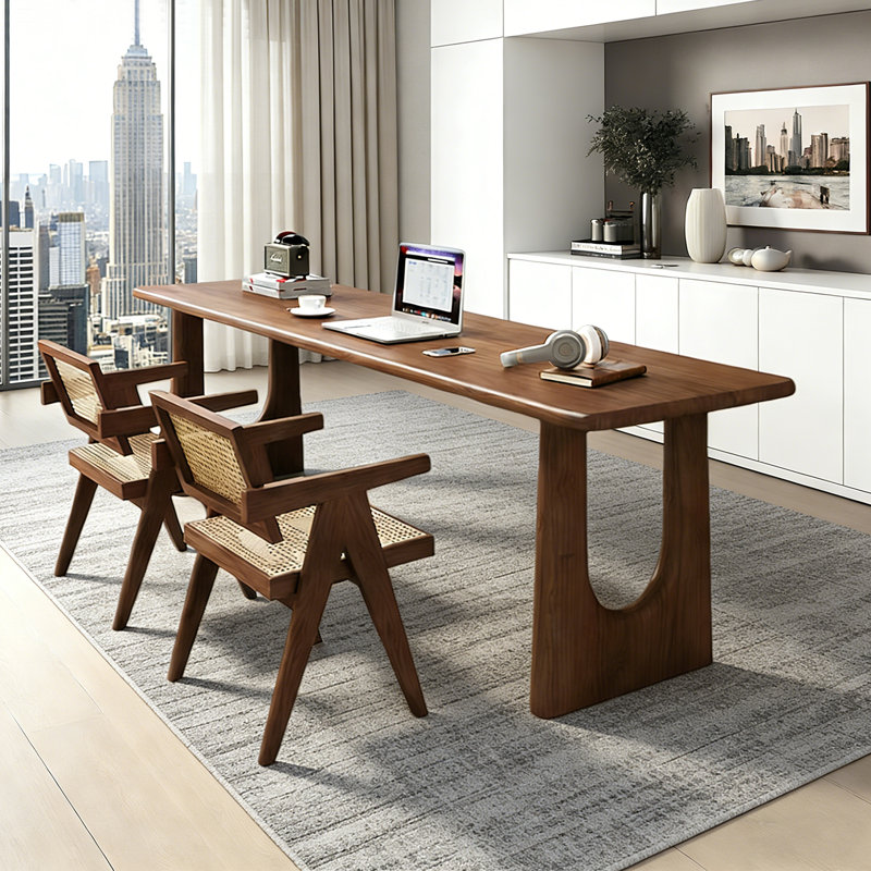 Bureaux rectangulaires en bois massif Palwinder, H 29,52 po x l 78,74 po x P 23,62 po