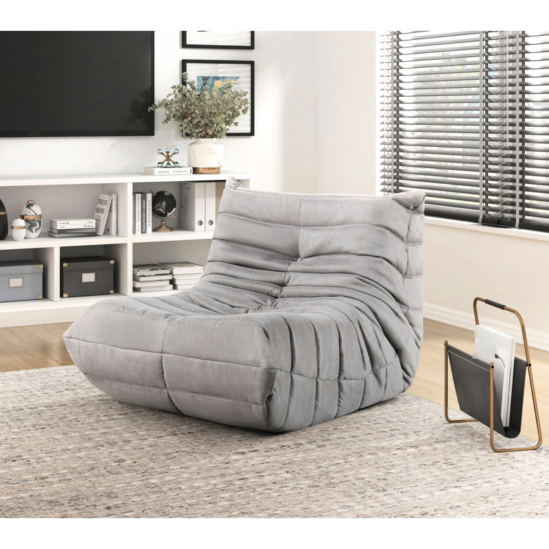Chaise d'appoint de luxe capitonnée à boutons capitonnés et meubles de salon 1 pièce, Gris