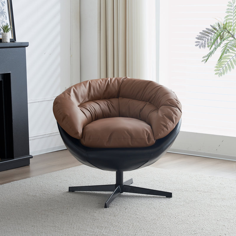 Pivot large de 34,25 po Rianhard, Similicuir brun / noir