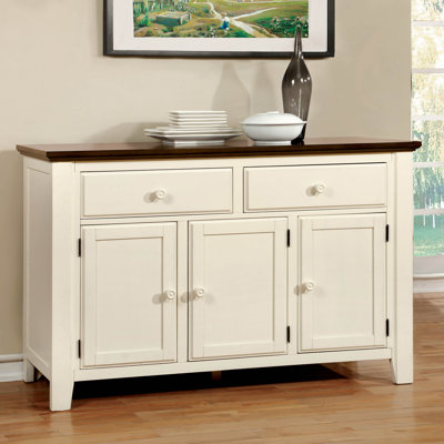 Laureus 56Wide 2 Drawer Rubberwood Sideboard