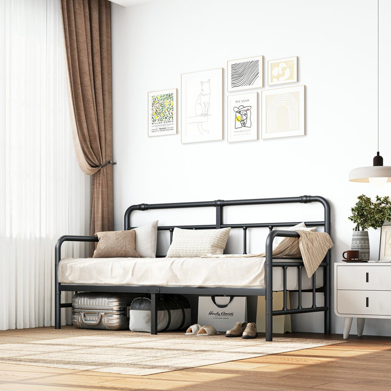 Metal Frame Daybed, Sofa Bed Platfrom, Black