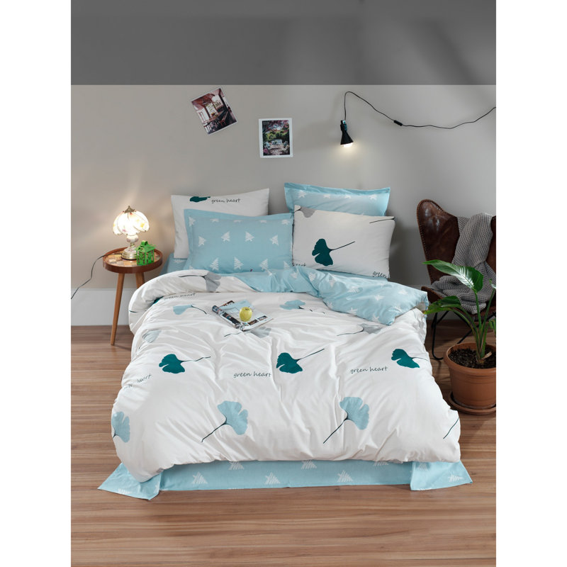 Ensemble de housse de couette 100% coton Jolin, Housse de couette 61 po x 79 po + 1 taie d'oreille