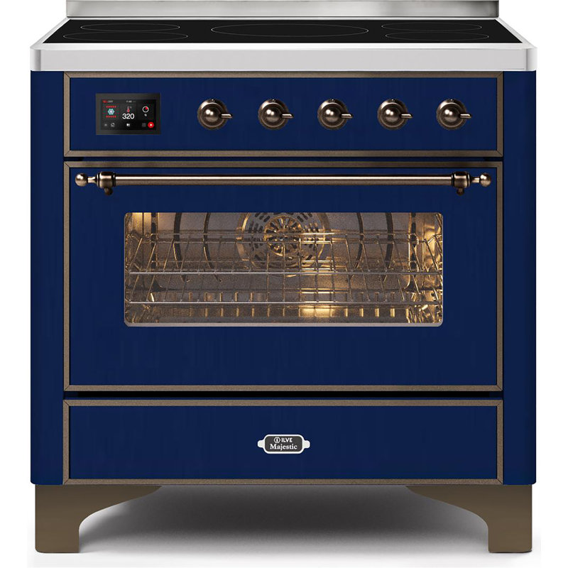 Majestic II Series 36" 3.5 cu. ft. Freestanding Electric Range, Midnight Blue/Bronze