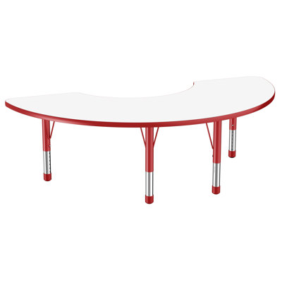Half Moon Dry-Erase Activity Table with Adjustable Legs - White/Black