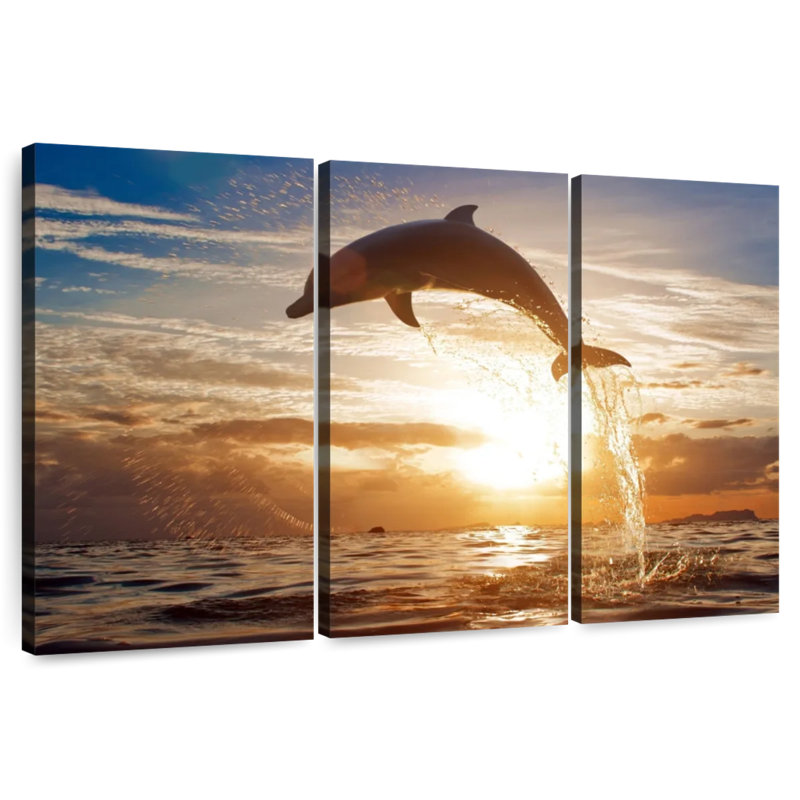 Brampt Dolphin Jump Silhouette, 42" H x 65" W