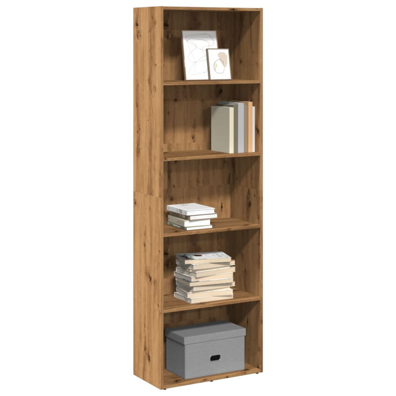 Analuisa Bookcase, (4 Shelves) 189cm H x 60cm W x 30cm D, Artisan Oak
