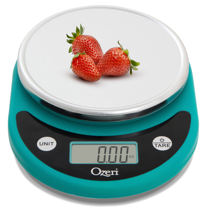 Teal Digital Kitchen Scale with LCD Display and Tare Function