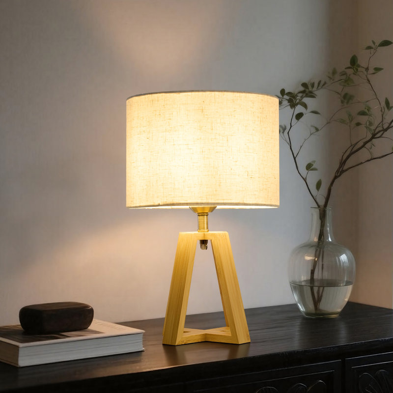 Lampe de table rustique moderne avec gradateur transparent, Naturel