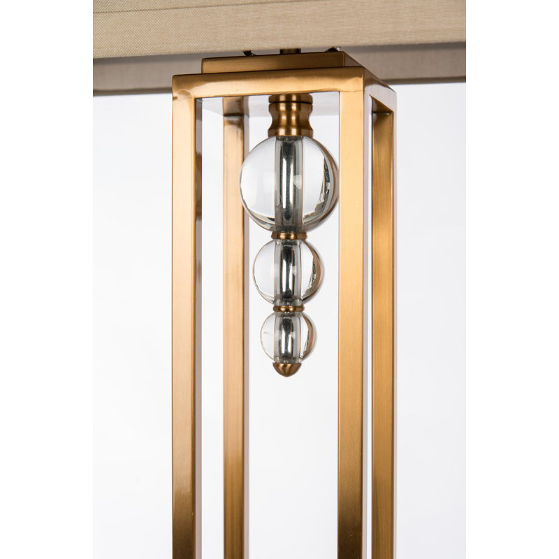 Modern Dark Bronze Table Lamp with Glass Accents