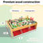 Waterfall Mountain Wooden Train Set & Table With 120 Pieces, 3 Storage Bins
