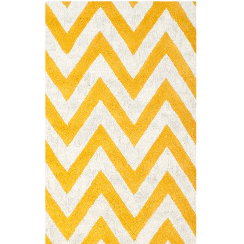Sanyla Cambridge Hand Tufted Wool Chevron Rug, Square 8'