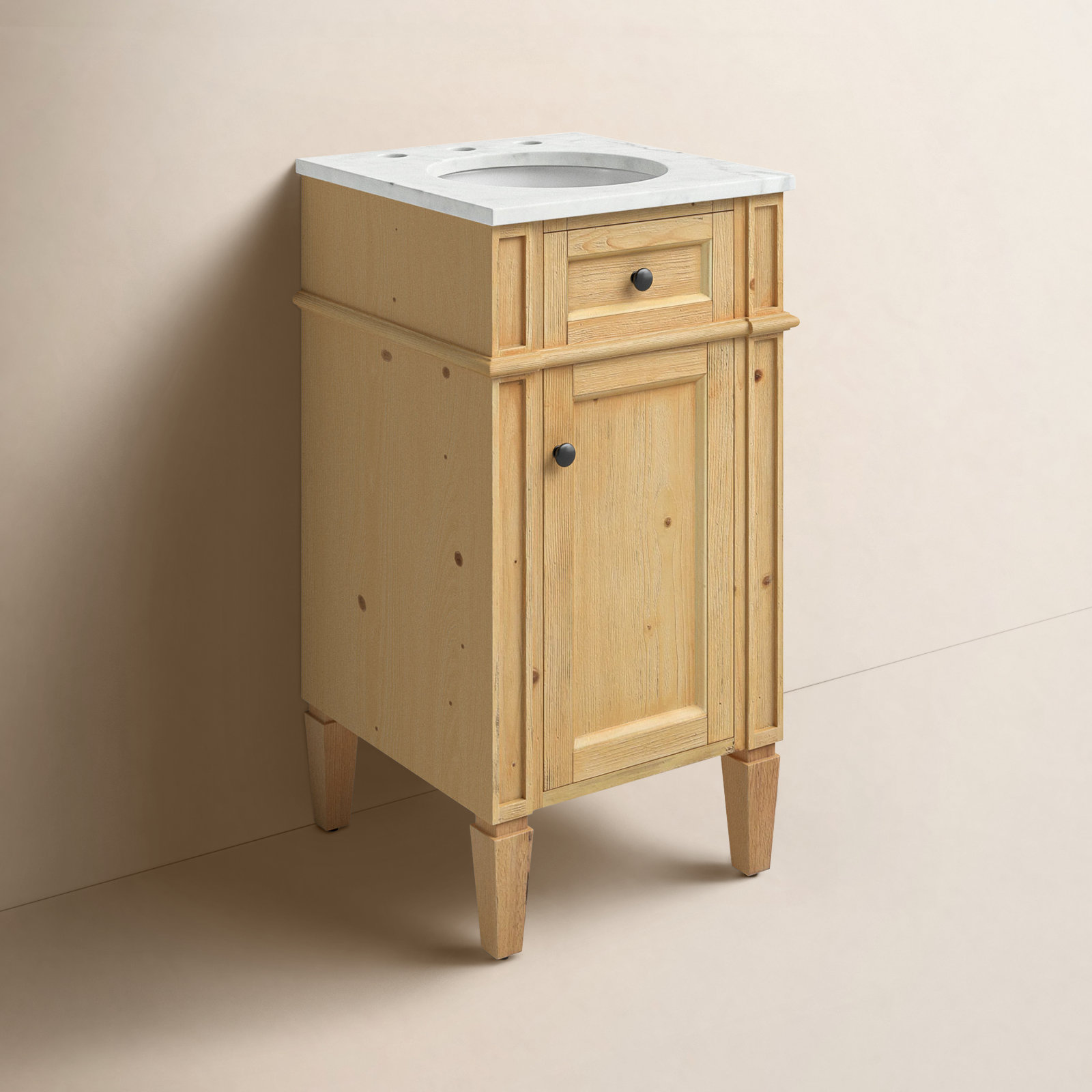 Rivers 18'' Single Bathroom Vanity, Natural Wood