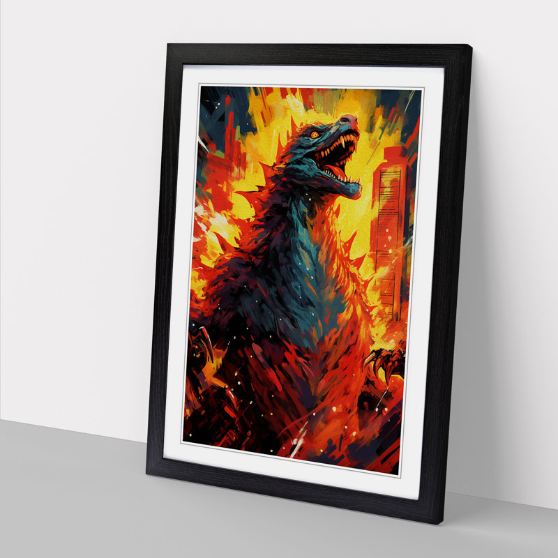 Godzilla Expressionism - Framed Print