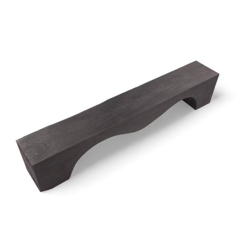 Solid Wood Bench, White, 17.7" H x 94.5" W x 14.6" D