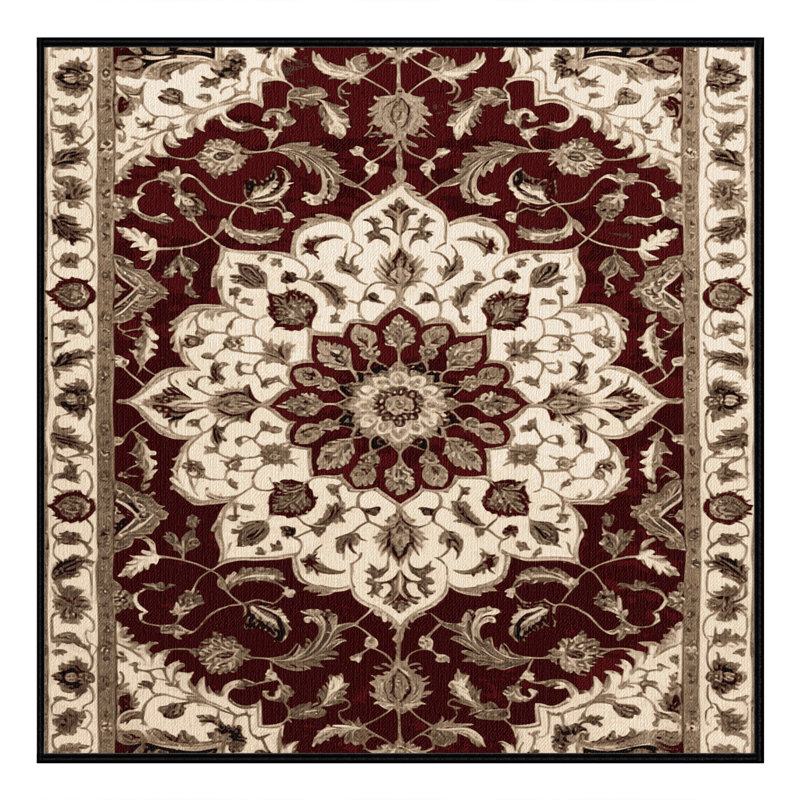 Tapis brun lavable à la machine, Carré 3 pi