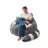 Giant Black Raccoon Compression Bean Bag With Detachable Tail, Fluffy Lazy Chair-1823642530