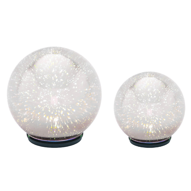 2 pièces de lumières de fantaisie en verre à lumière del Edinboro, Argent