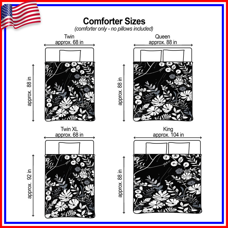 Floral Bedding Pattern Comforter Bohemian Boho, King