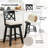 Modern Farmhouse Cross Back Upholstered Solid Wood Bar Stool-904520855-904520840