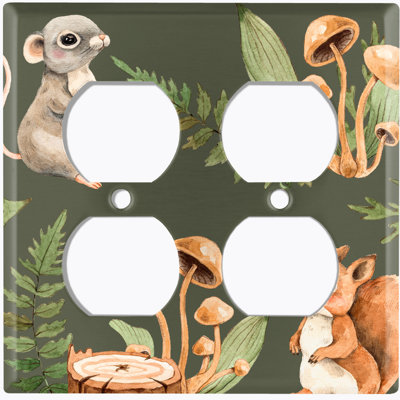 Patterned 2 - Gang Duplex Outlet Standard Wall Plate