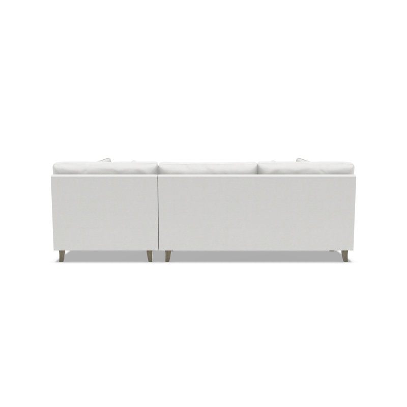 Mila 2-Piece Fabric Sectional, White Polyester Blend, Right Hand Facing, 33.5" H x 101" W x 61" D