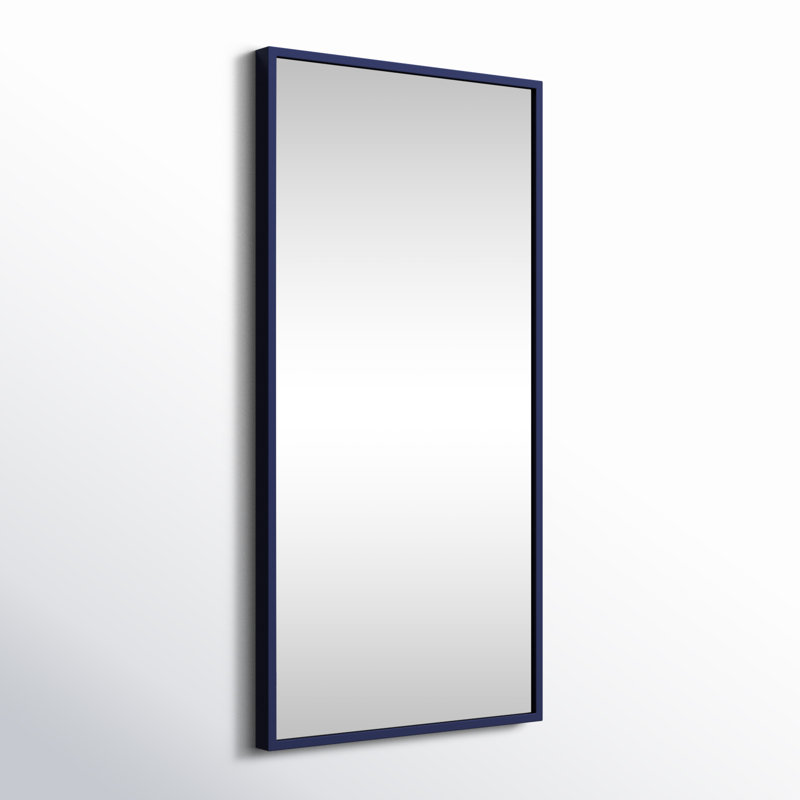 Sabine Metal Rectangle Wall Mirror, 14" x 28", Blue