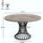 Farmhouse Round Dining Table For 4-6 – Industrial Dinner Table With Hourglass Metal Pedestal Base, Large Kitchen & Dining Room Table, Modern Rustic Style (Table Only)