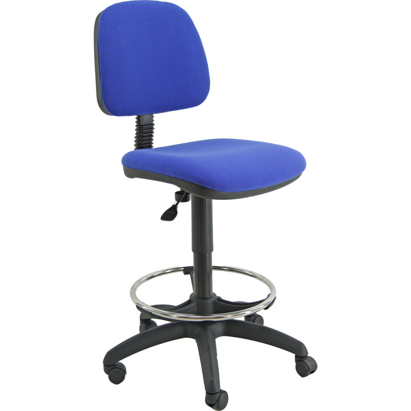 Hartsdale Polyester Blend Drafting Chair, Blue