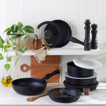 SET OF 13 Karaca Non-Stick Cookware Set (Fry Pans,Stockpots,Utensils Set)  black