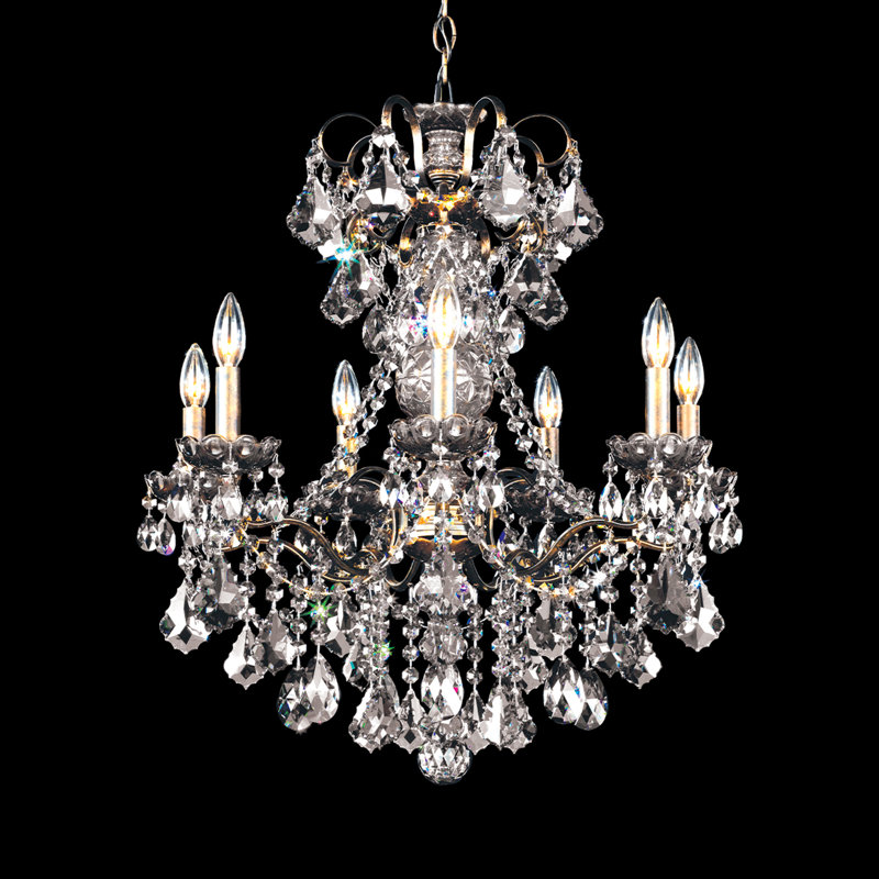 New Orleans 7 - Light Chandelier, Black Pearl, Handcut Heritage, 110 V