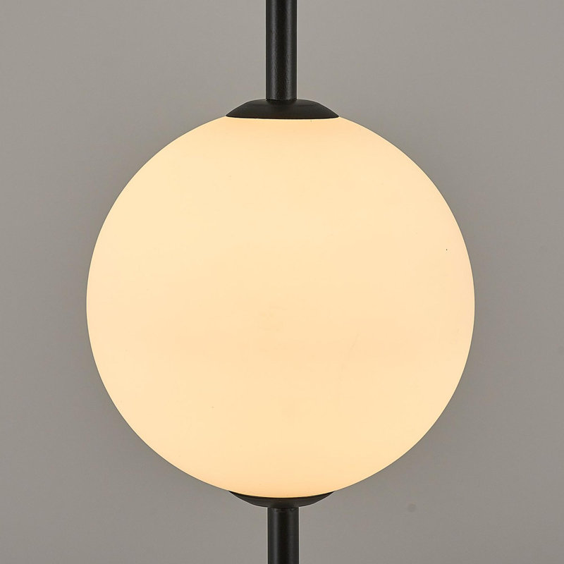 Cassen Elegant Modern Chandelier, Black & White, 14W LED, 14.2 x 3.5 inches | Metal Body & Opal Glass Cap | 3000K Warm Light, 1600 Lumens | Perfect for Living Room, Dining Room, & Entryways, Stylish & Functional Design