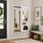  Modern Rubber Wood Wall Mounted Full Length Mirror with Sliding Panel and Adjustable Storage