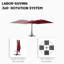 Parasol rectangulaire en porte-à-faux avec leviers à manivelle inclus 118,11 po x 118,11 po Slovin-1433583920
