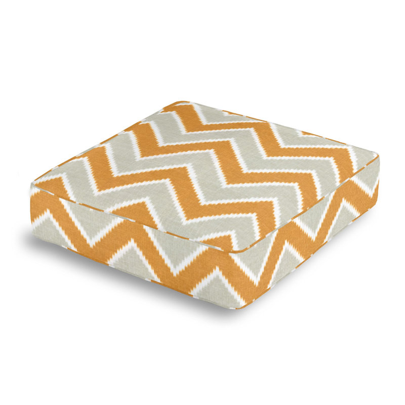 Square Pillow Cover & Insert, Orange/Gray