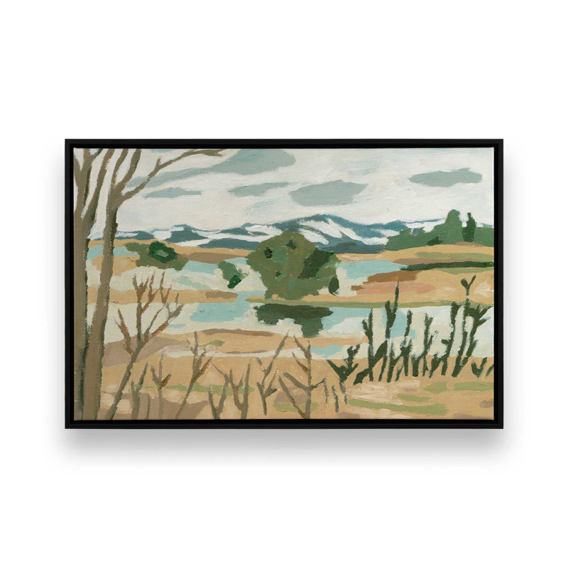 «Pale Horizon I» par Melissa Wang, reproduction d'art sur toile, H 12 po x l 18 po, Noir