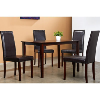 Blazing Solid Wood Solid Wood Top Four Leg Dining Set
