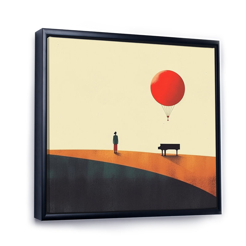 Minimalisme solidaire paysage VII, H 30 po x l 30 po x P 1 po, Cadre flottant noir