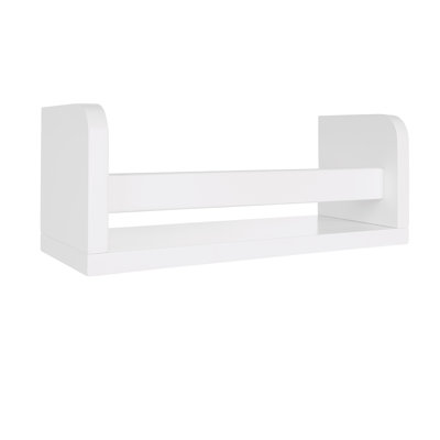 RiverRidge Kids 2pc 10" Compact Floating Wall Mount Bookshelves for Playroom, Living Room, or Office - White