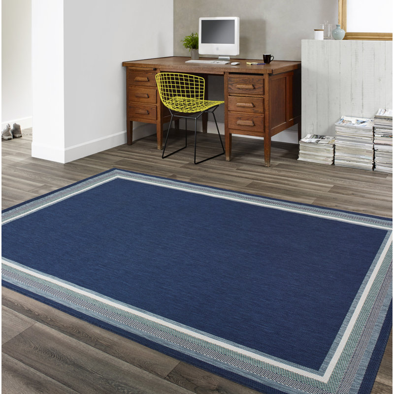 Harwington Flatweave Blue Rug, Rectangle 200 x 290cm
