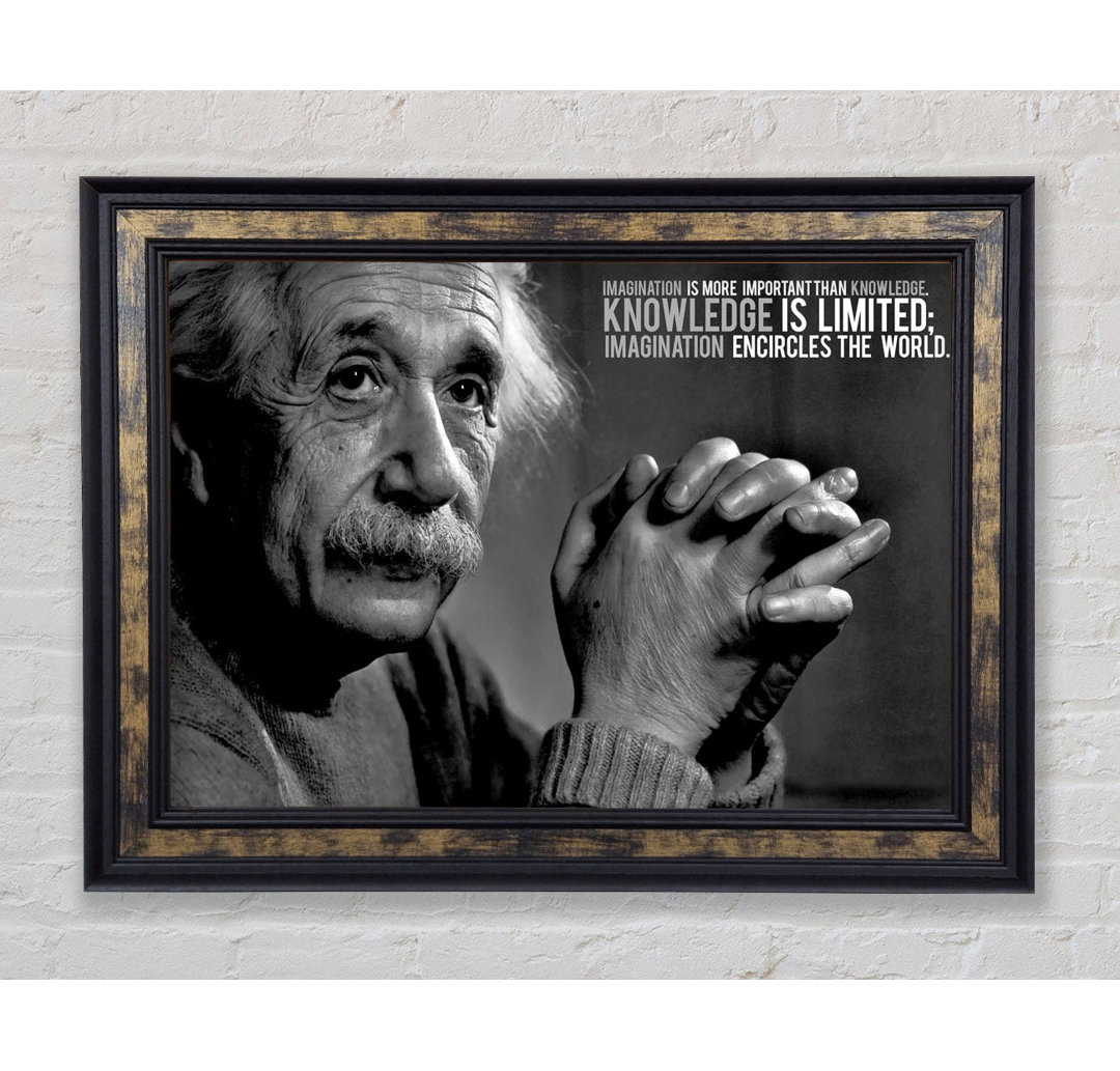 Albert Einstein Imagination Is More Important - Einzelne Bilderrahmen Kunstdrucke