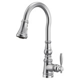 Moen Weymouth One-Handle Pull Down Single Handle Kitchen Faucet with Power Boost