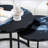 Black Top Black Frame Marble Pattern Coffee Table Set of 2 – Space-Saving Modern Industrial for Living Room, Bedroom, Apartment