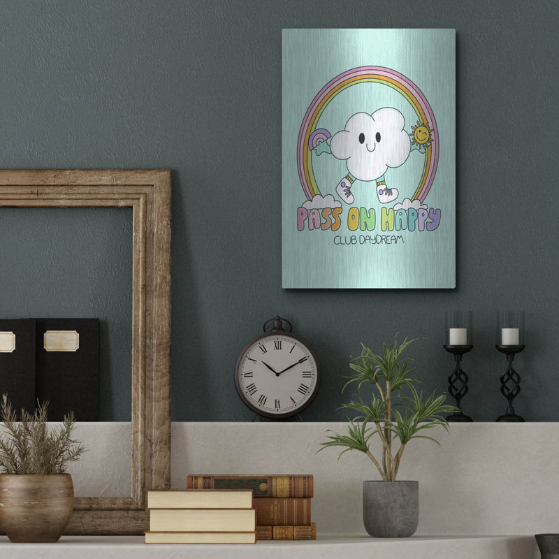  «Pass On Happy 2» par Club Daydream, art mural en métal, 12 po x 16 po, H 16 po x l 12 po