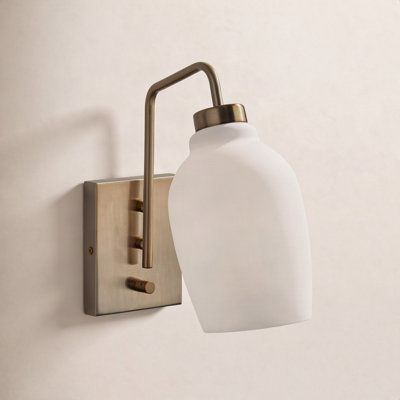 Jaime Single Light Glass Dimmable Armed Sconce