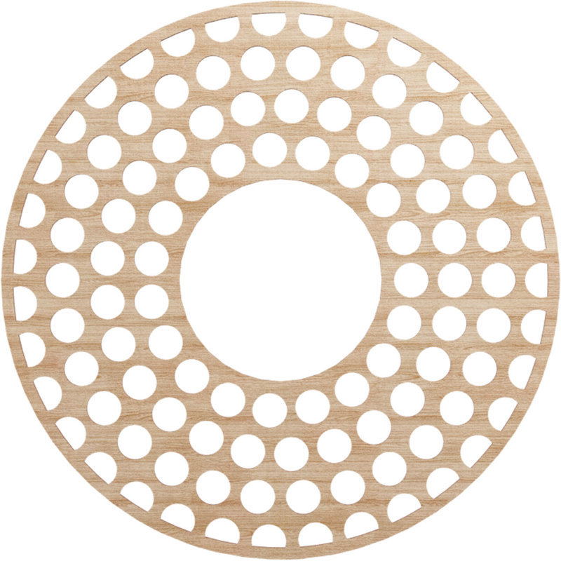 Médaillon de plafond en bois Fink, Aulne, H 36 po x l 36 po x P 0,25 po