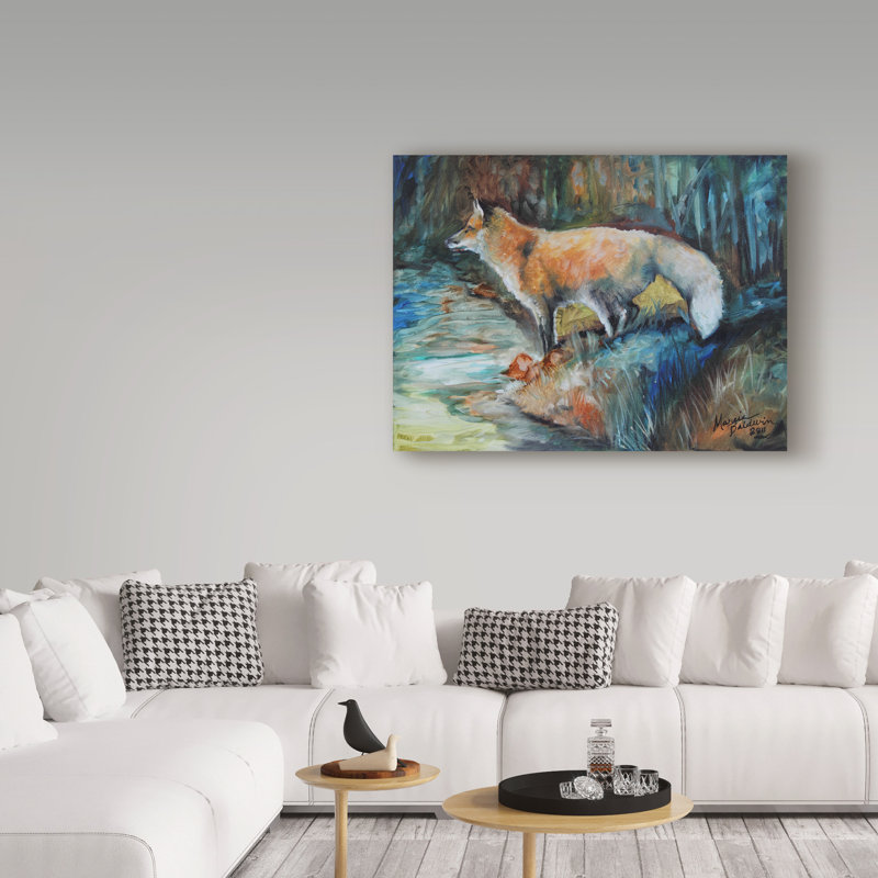 Duniya «Red Fox Ii», reproduction de peinture acrylique sur toile tendue, H 24 po x l 32 po x P 2 po