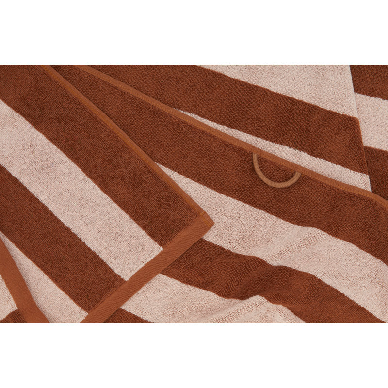 Simple Striped Terry Bath Towel, Blush/Terracotta, Bath Towel - 1 Pack