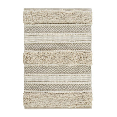 Woven Texture Stripe Bath Rug Natural 22X58"