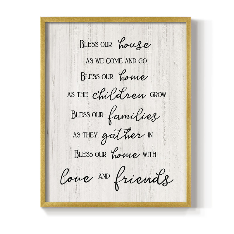 «Love and Friends», reproduction encadrée - bois massif, H 21 po x l 17 po, Doré